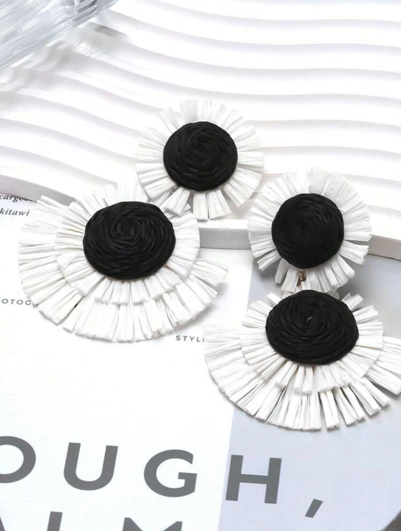 HAND WOVEN FLOWER EARRINGS