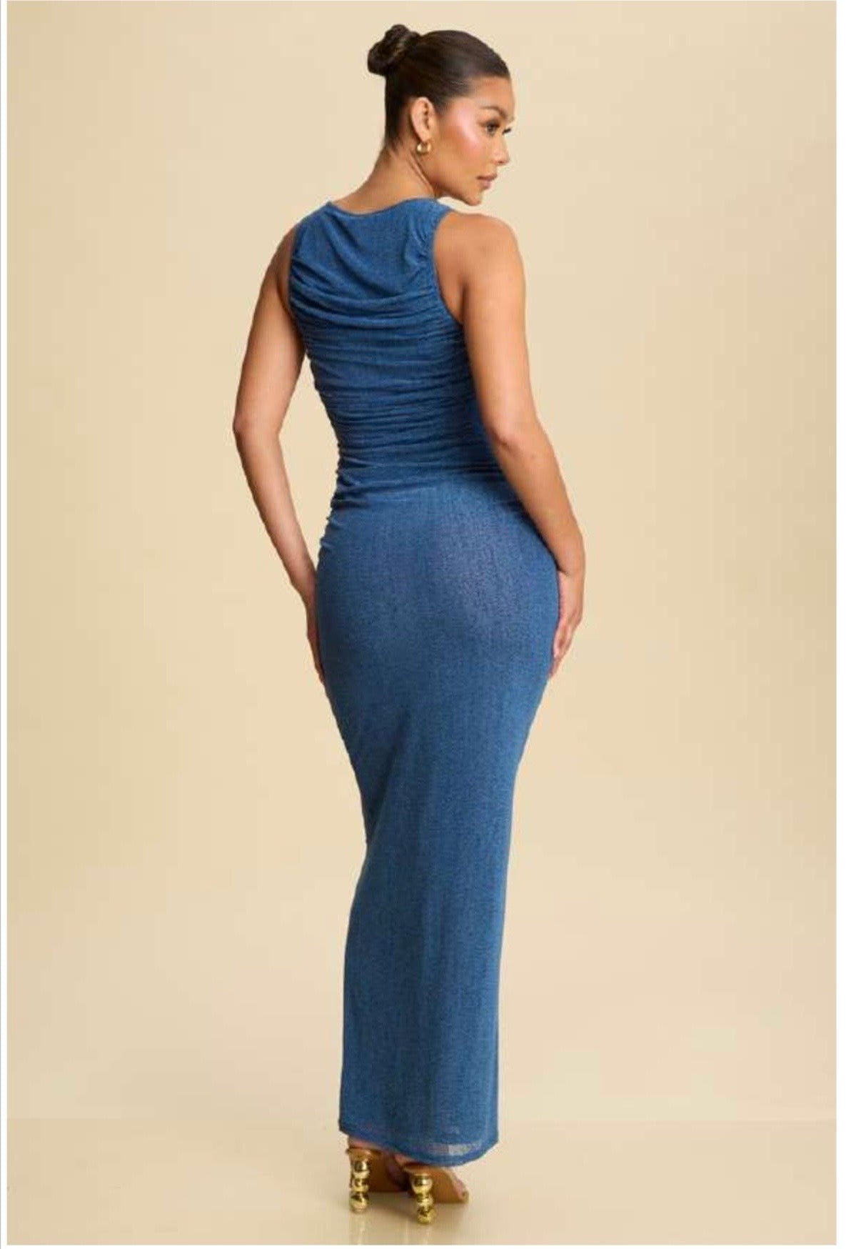 SPARKLE CHAIN INSERT JERSEY DRESS