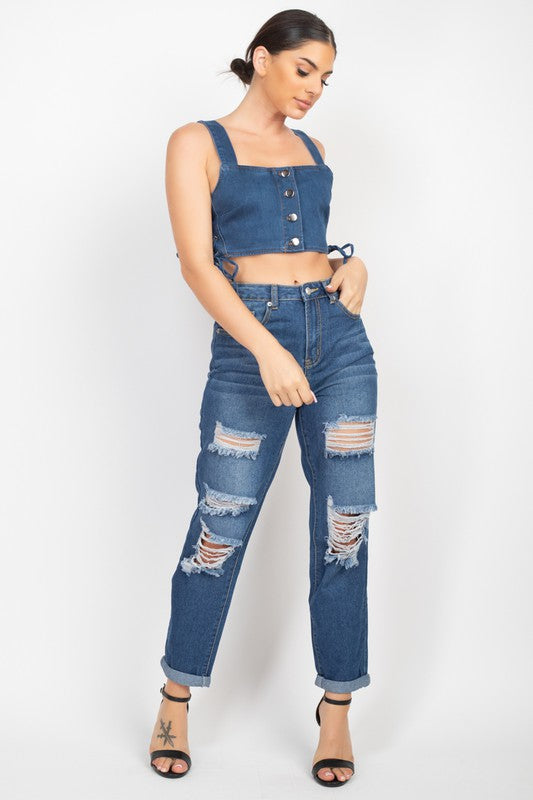 DENIM CROP TOP