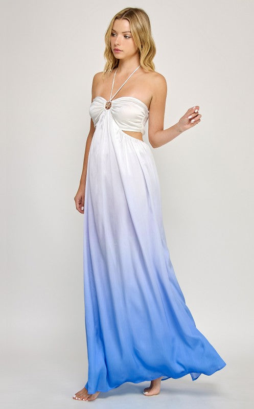 starfish maxi dress OMBRE TRIM HALTER NECK All Women Clothing The Dress by Dijon Colour:MINT Color:BX412