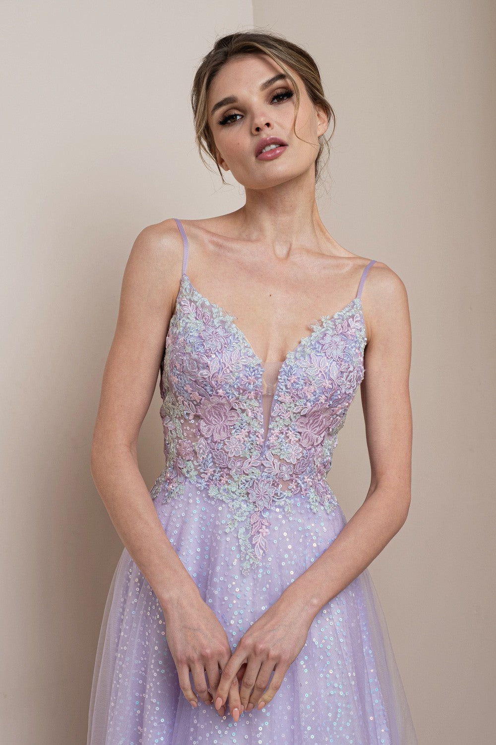 FLORAL EMBROIDERED SHIMMER MAXI