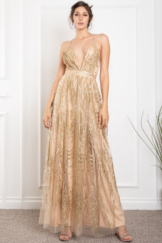 SEQUINED GLITTER MESH MAXI DRESS – Bella Chica