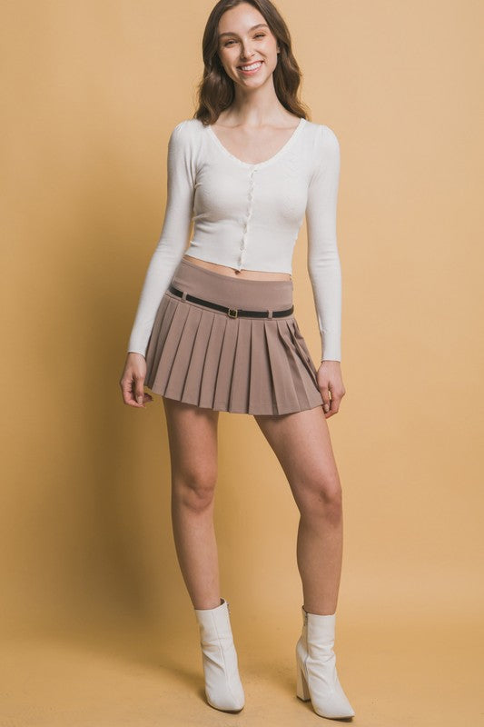 RIBBED BUTTON CARDIGAN