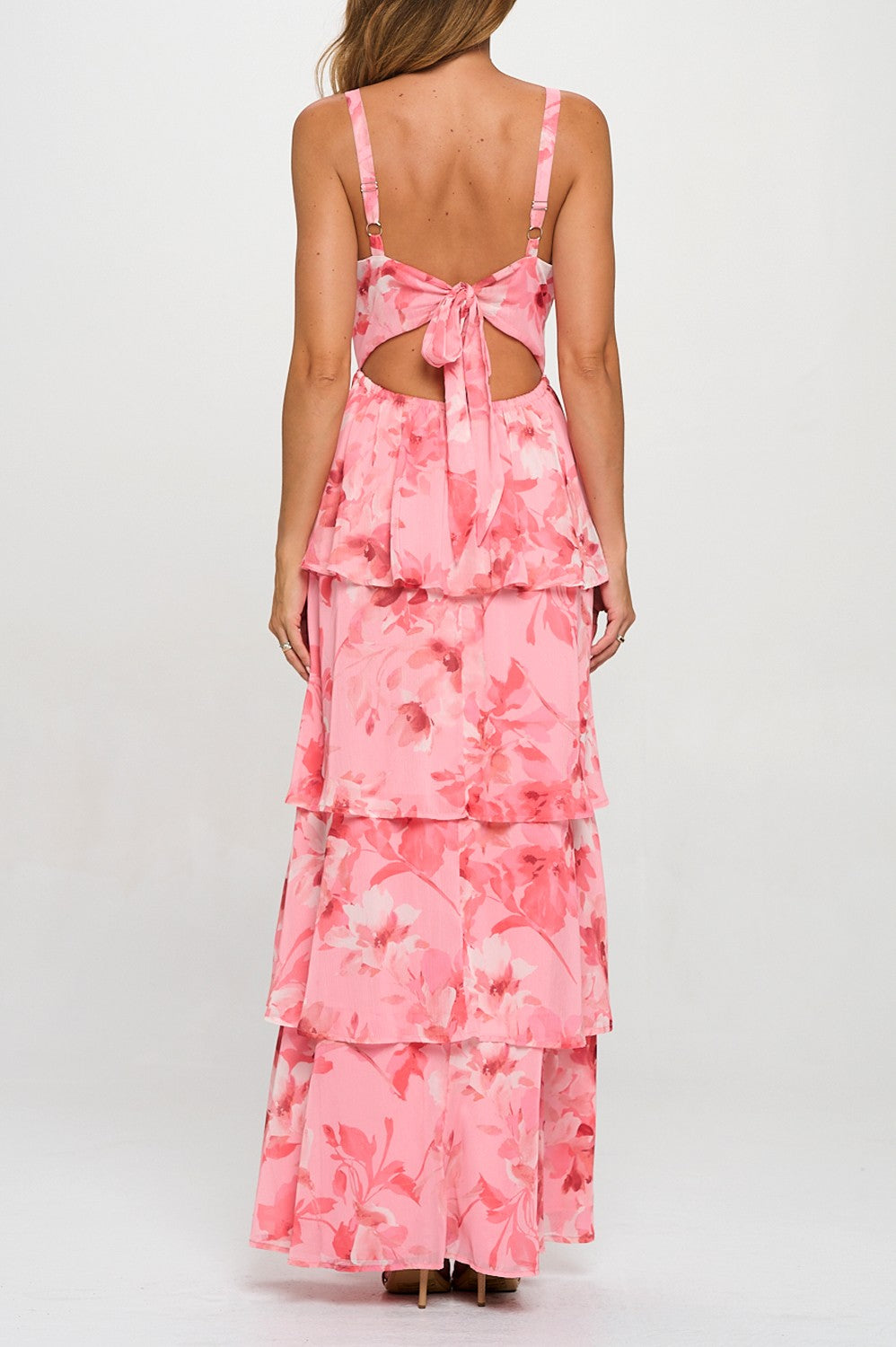 MULTI-LAYERED TIE BACK MAXI SUMMER DRESS