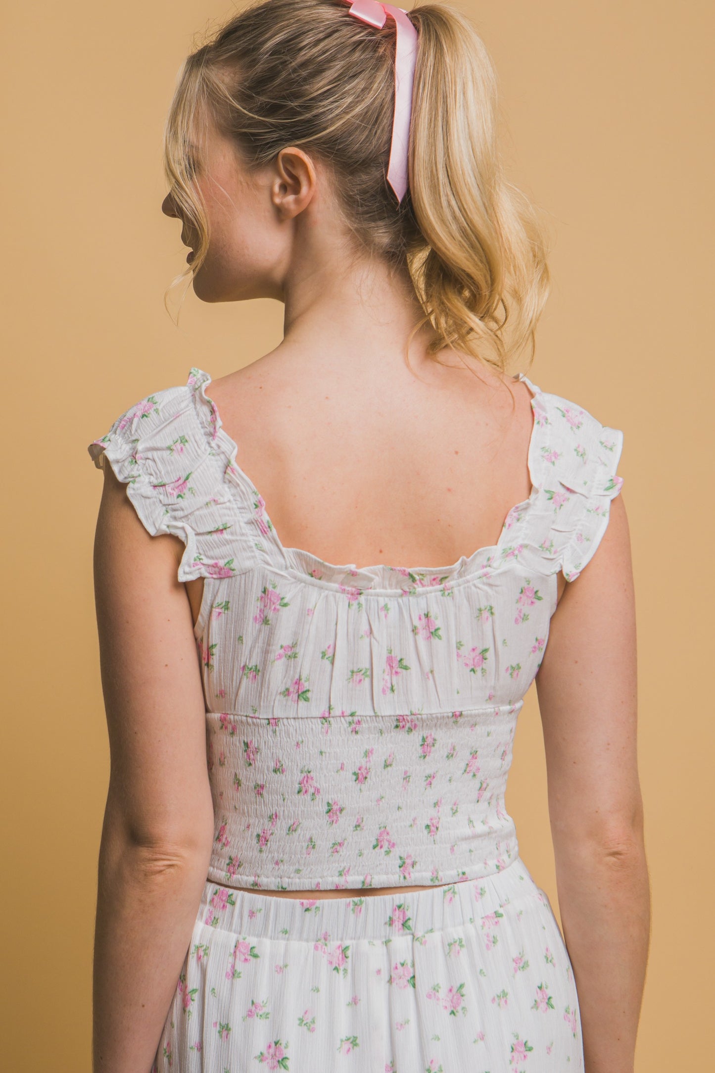 Floral Ruffled Tank Top