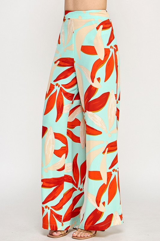 Printed Wide Leg Pant