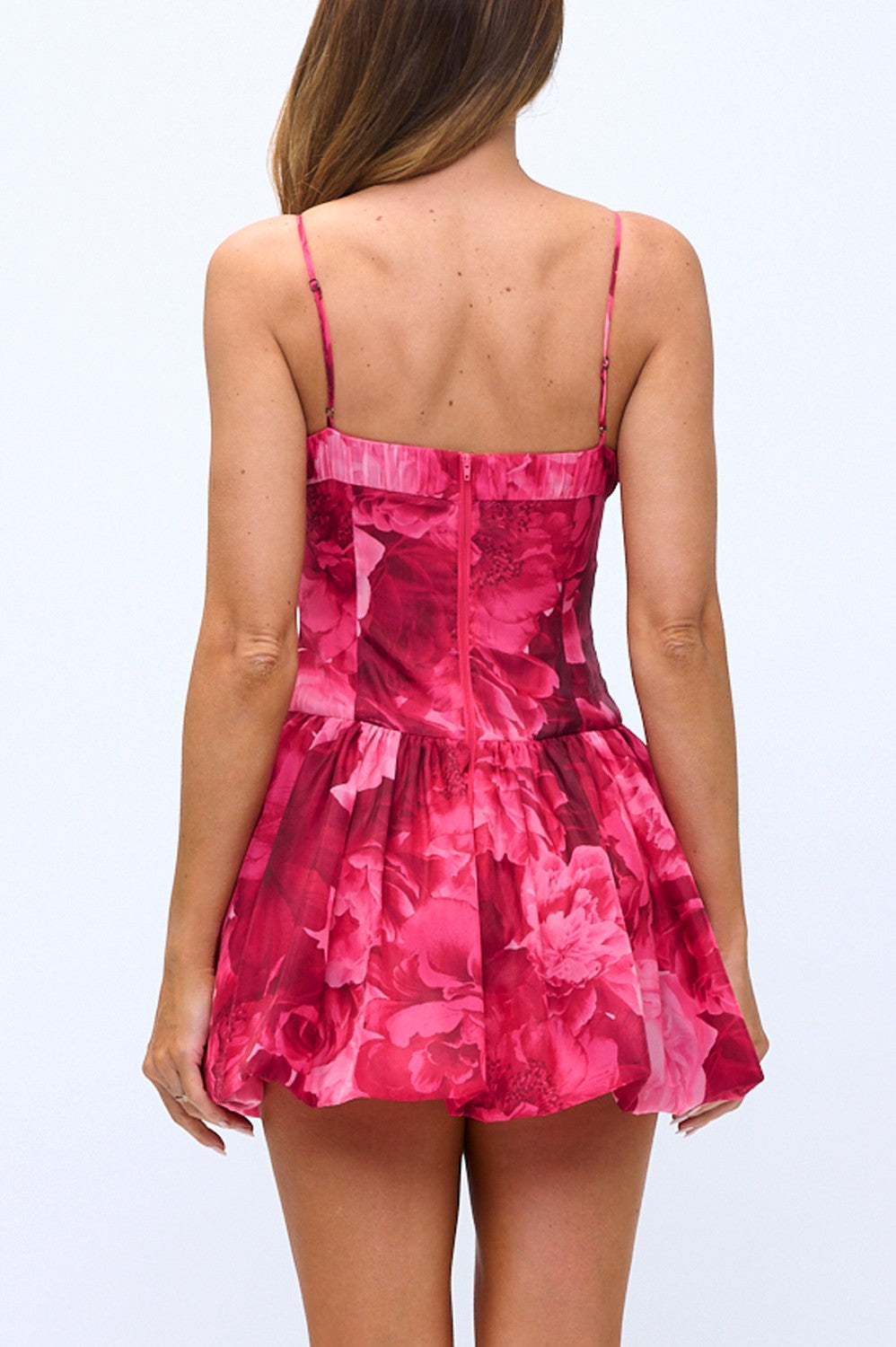 Floral Bubble Fit And Flare Mini Dress