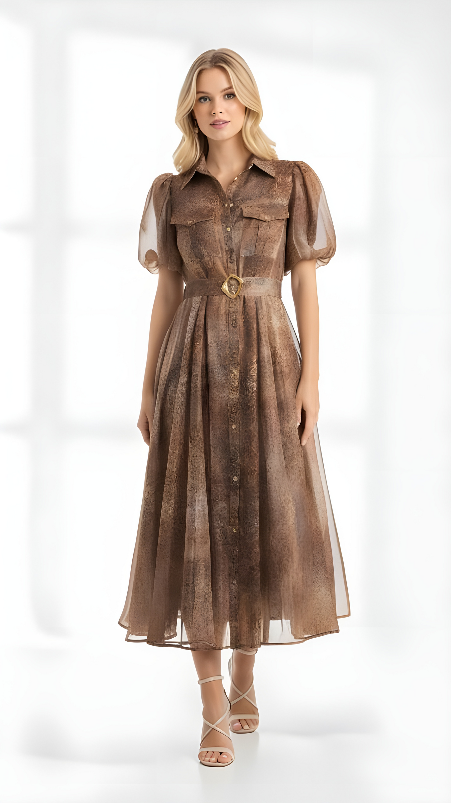 MATCHING SHIRT AND MIDI SKIRT SET