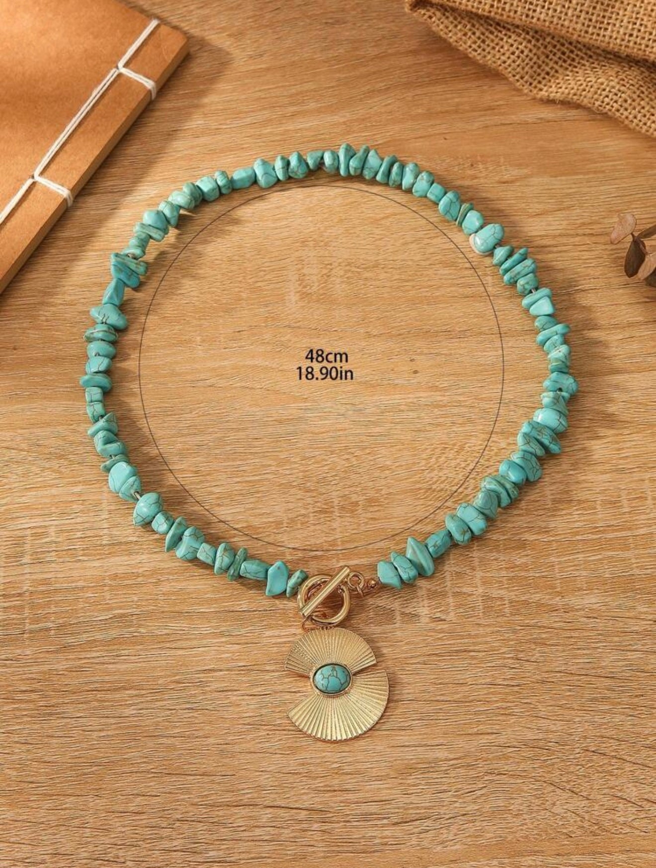 BEADED ROUND CHARM NECKLACE