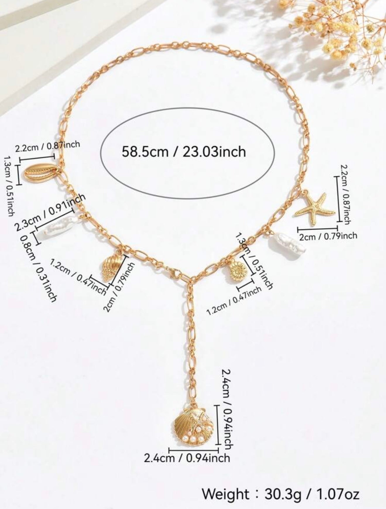 Y SHAPED SUMMER PENDANT NECKLACE