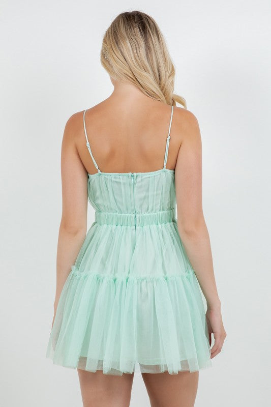 CHIFFON SLEEVELESS MINI DRESS
