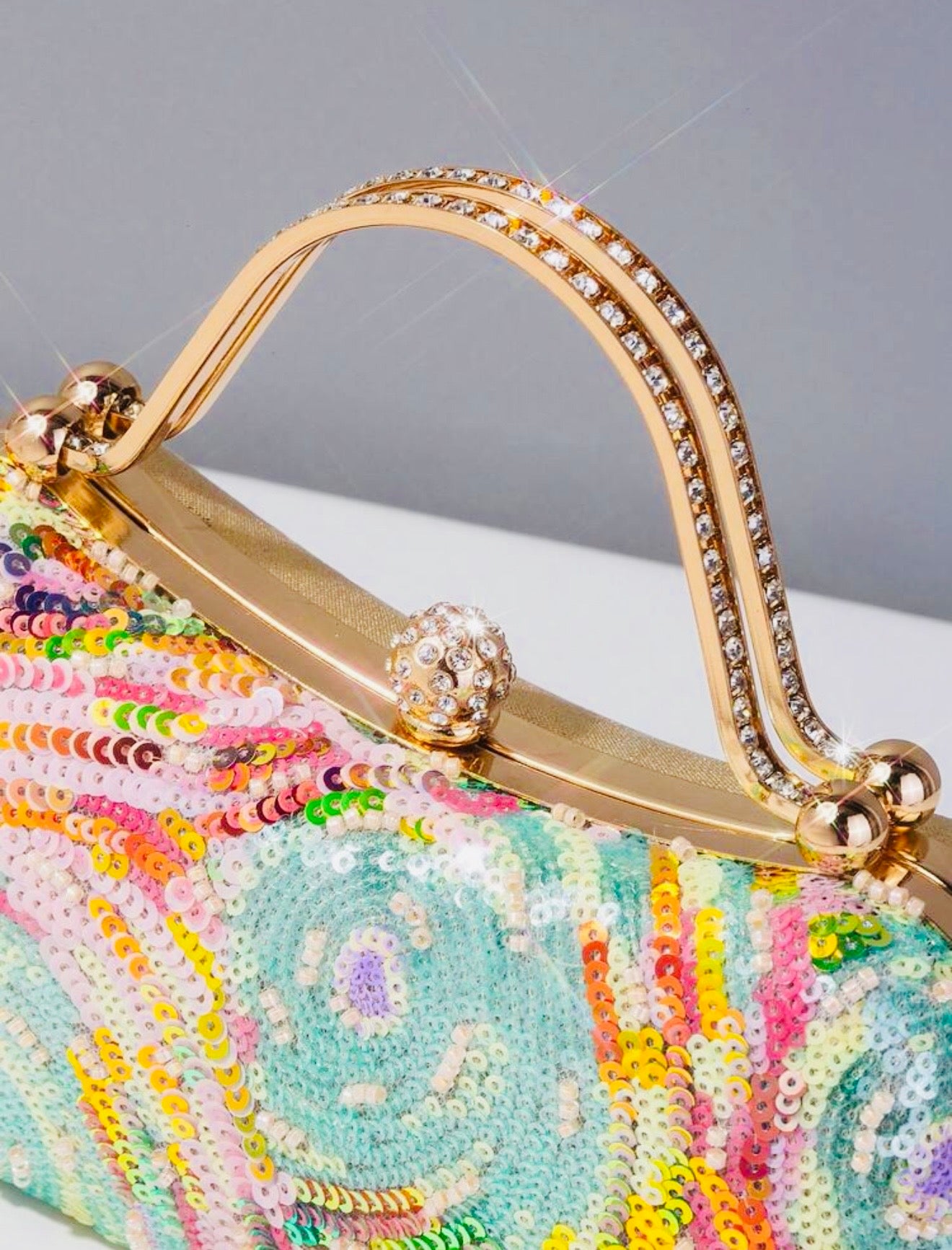 SINGLE SIDED COLORFUL EVENING CLUTCH BAG