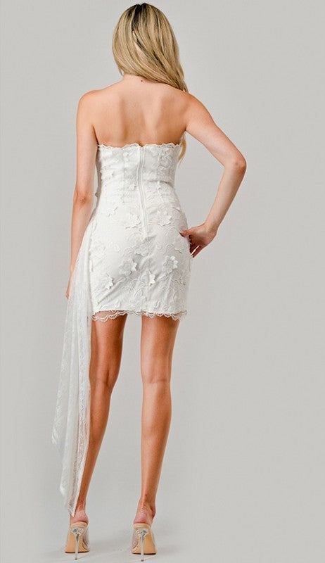 SEQUINS LACE MINI DRESS