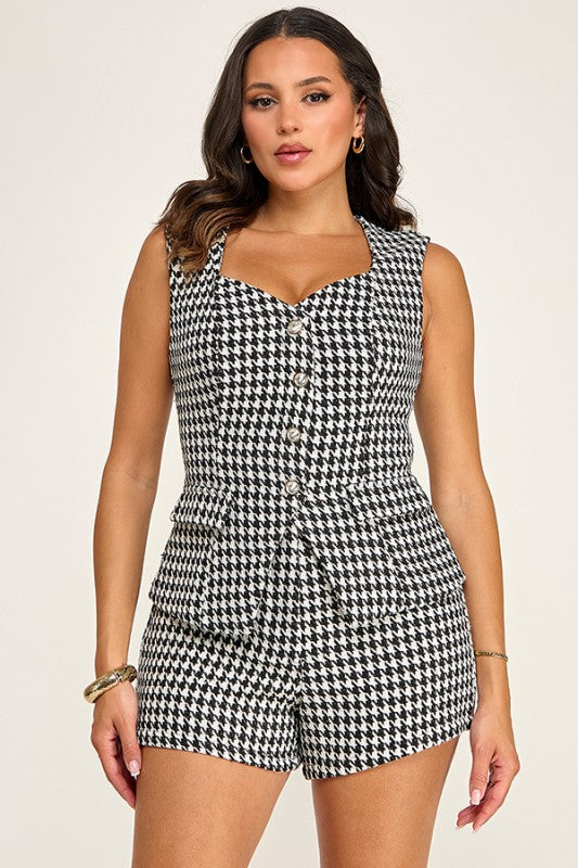 TWEED TOP AND SHORTS SET