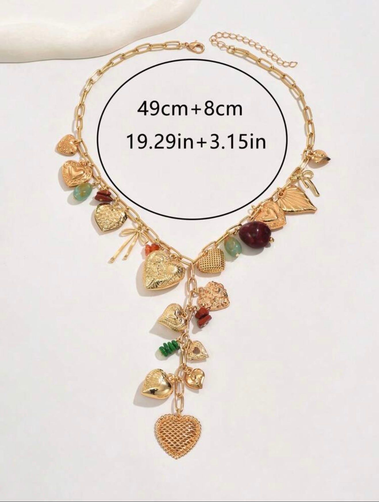 GOLD HEARTS PENDANT Y LONG NECKLACE