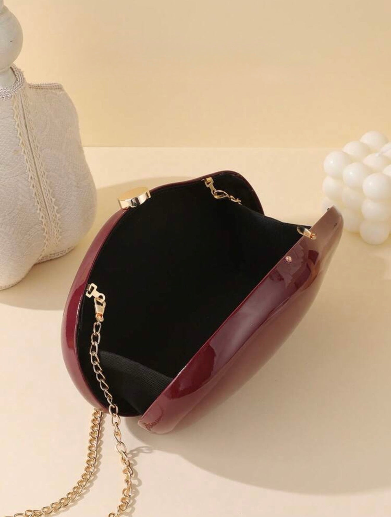 LU SPRING SUMMER STONE TEXTURED GLOSSY EVENING CLUTCH BAG