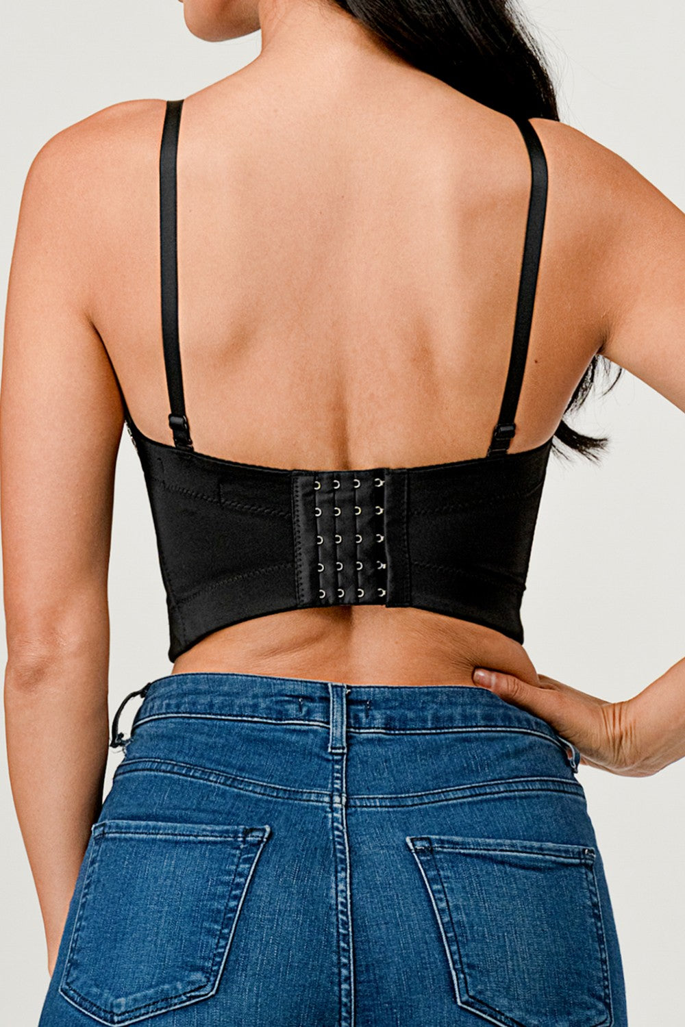 RHINESTONE CROP CORSET TOP