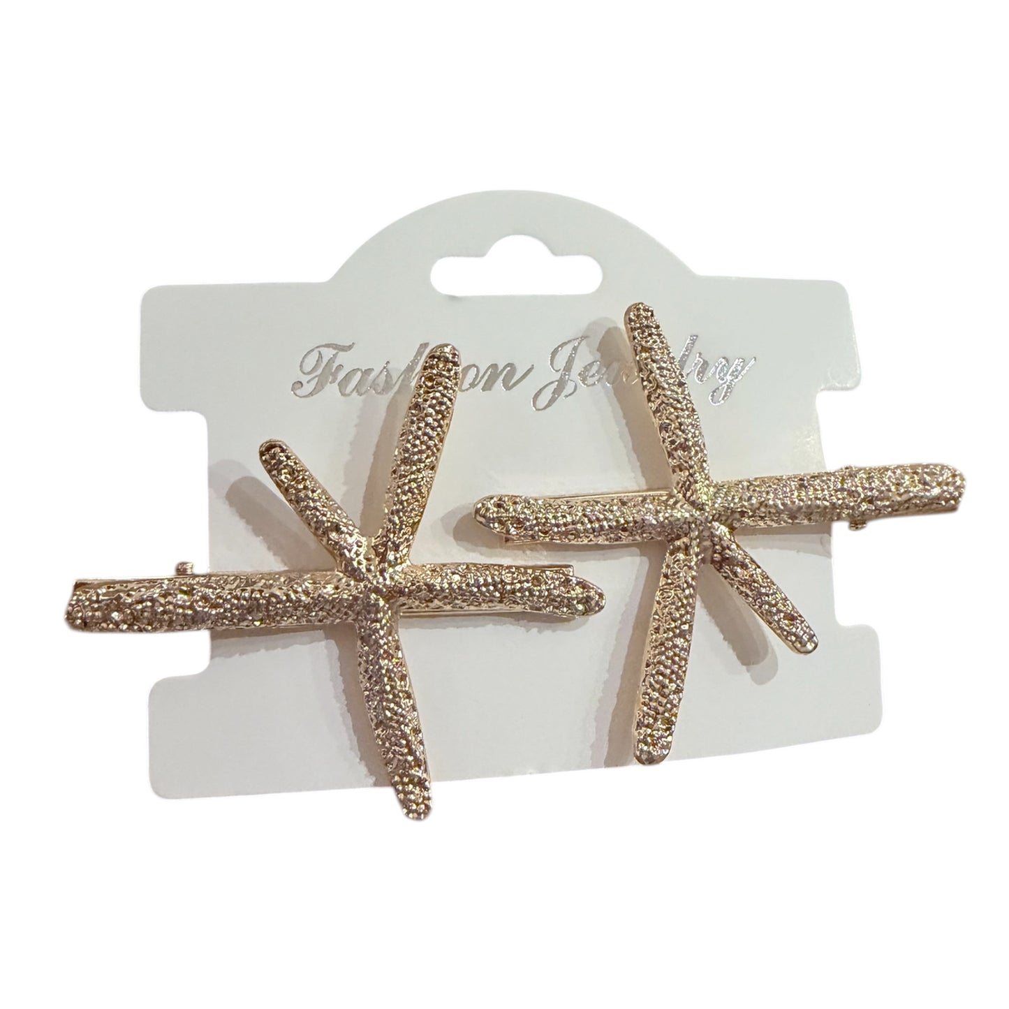 2 PCS GLOSSY METAL HAIR ACCESSORIES
