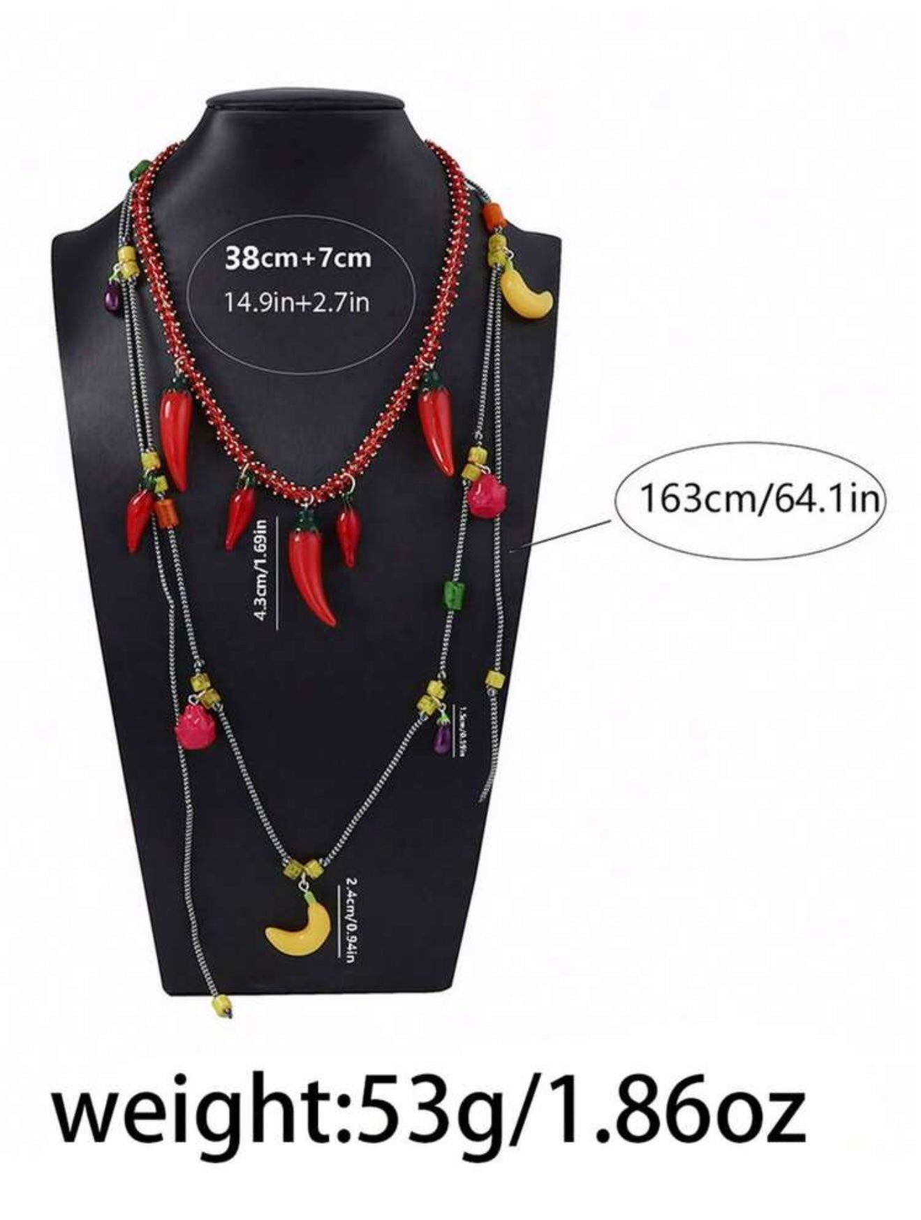 CASUAL EXAGGERATED CHAIN CHILI PENDANT NECKLACE