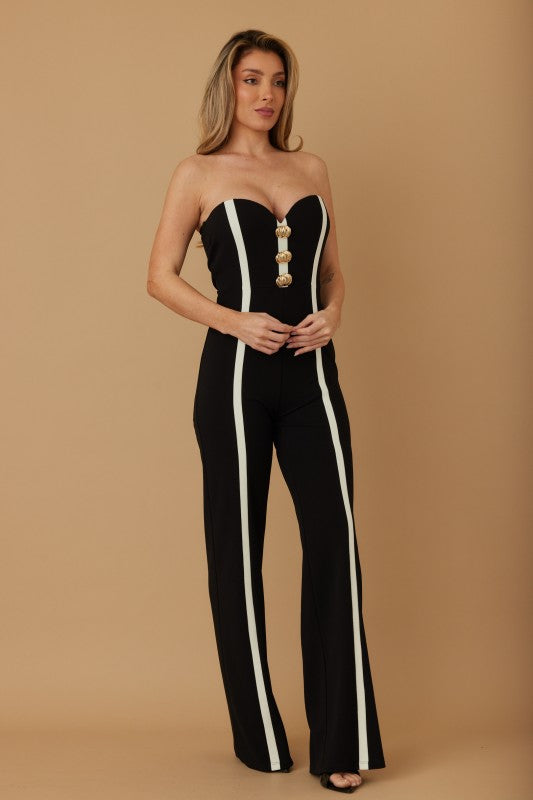 DOUBLE STRIP STRAPLESS JUMPSUIT
