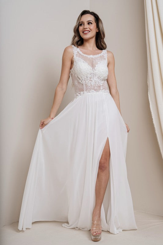 knee length dresses for ladies Juliet Cotton Scallop Edge Maxi Dress