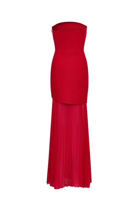 Axis Strapless Bandage Chiffon Maxi Dress