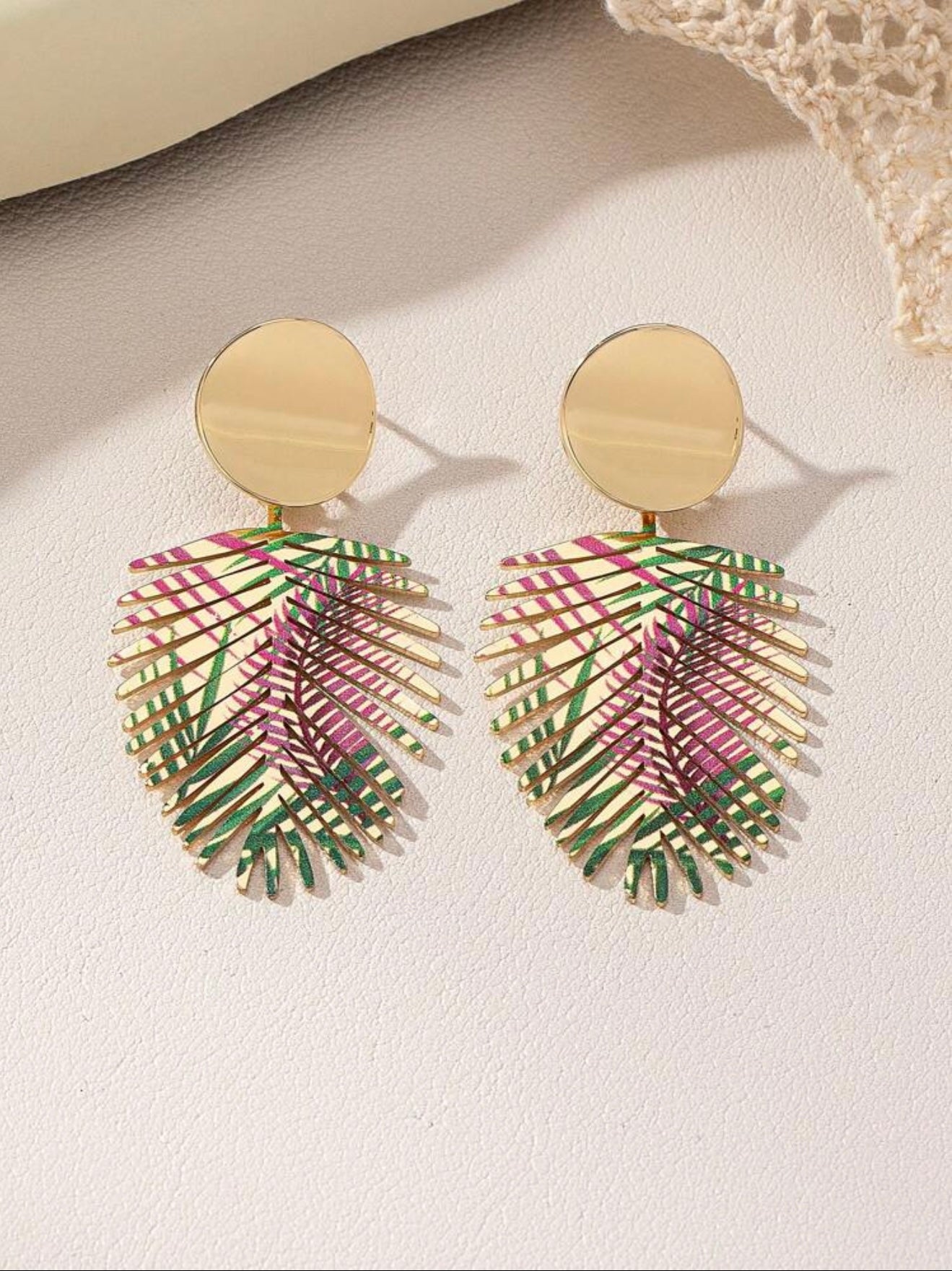 STAINLESS STEEL LEAF EARRINGS