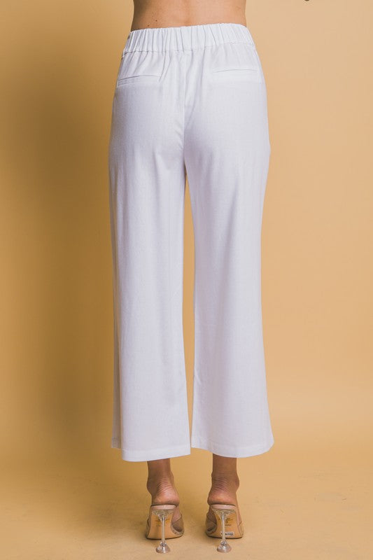 LINEN CROPPED PANTS