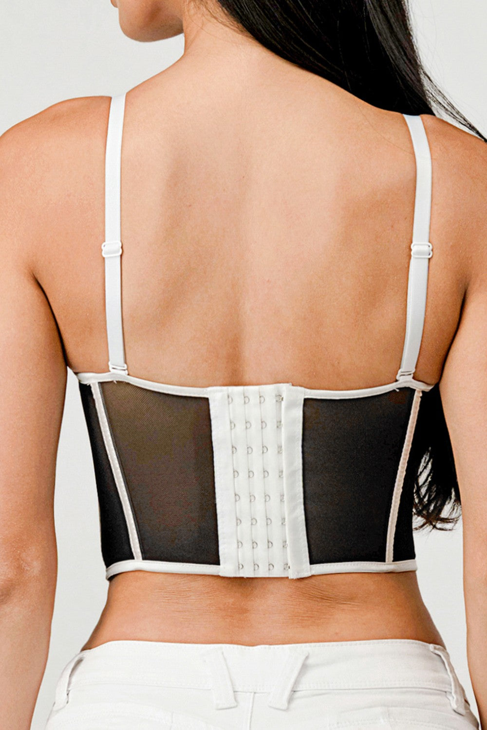 CONTRAST BUSTIER TOP