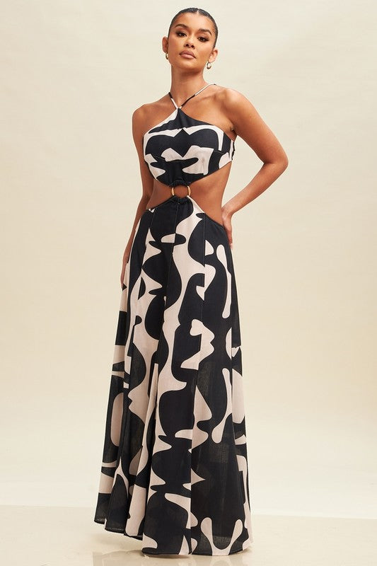 Linen Abstract Ring Dress Bella Chica Linen Abstract Ring Dress Bella Chica