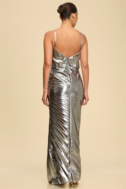 METALLIC RUCHED DOWN