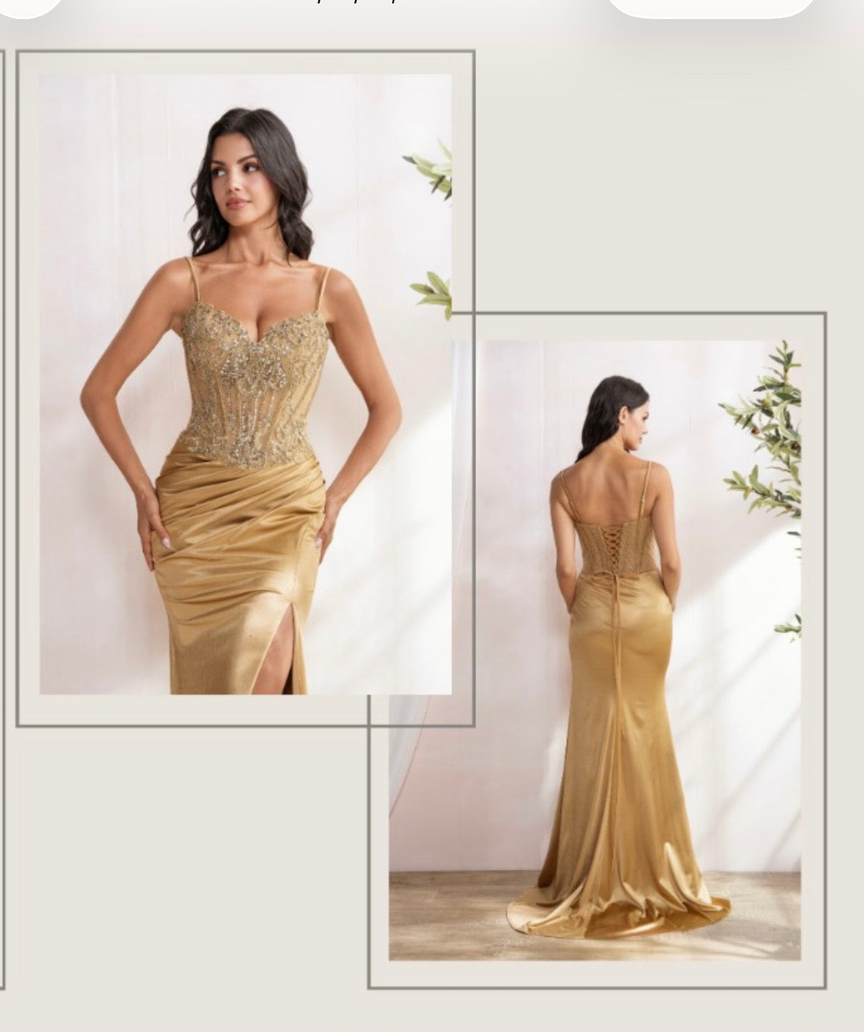 APPLIQUÉ BEADED BODY WITH LACE UP BACK SATIN SKIRT MAXI COCKTAIL DRESS