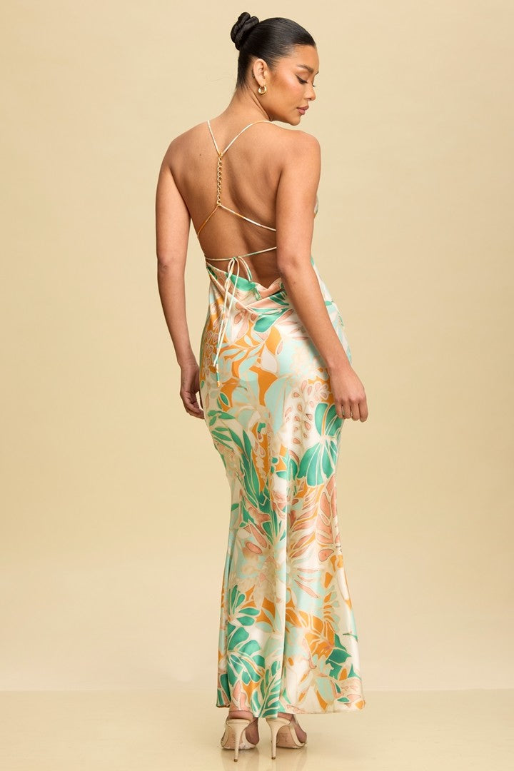 RAINFOREST GLOW PRINT MAXI DRESS