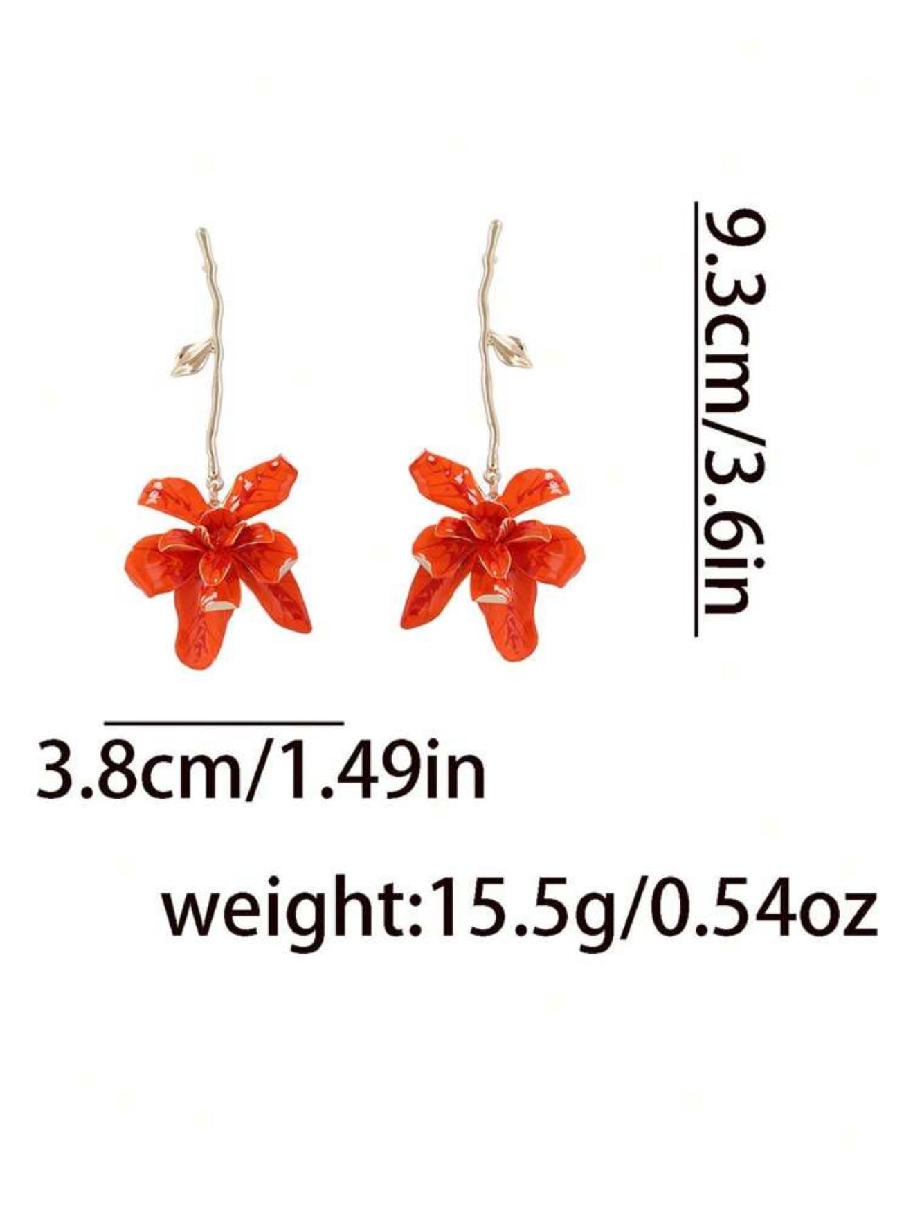 STEM DROP METAL FLOWER EARRINGS