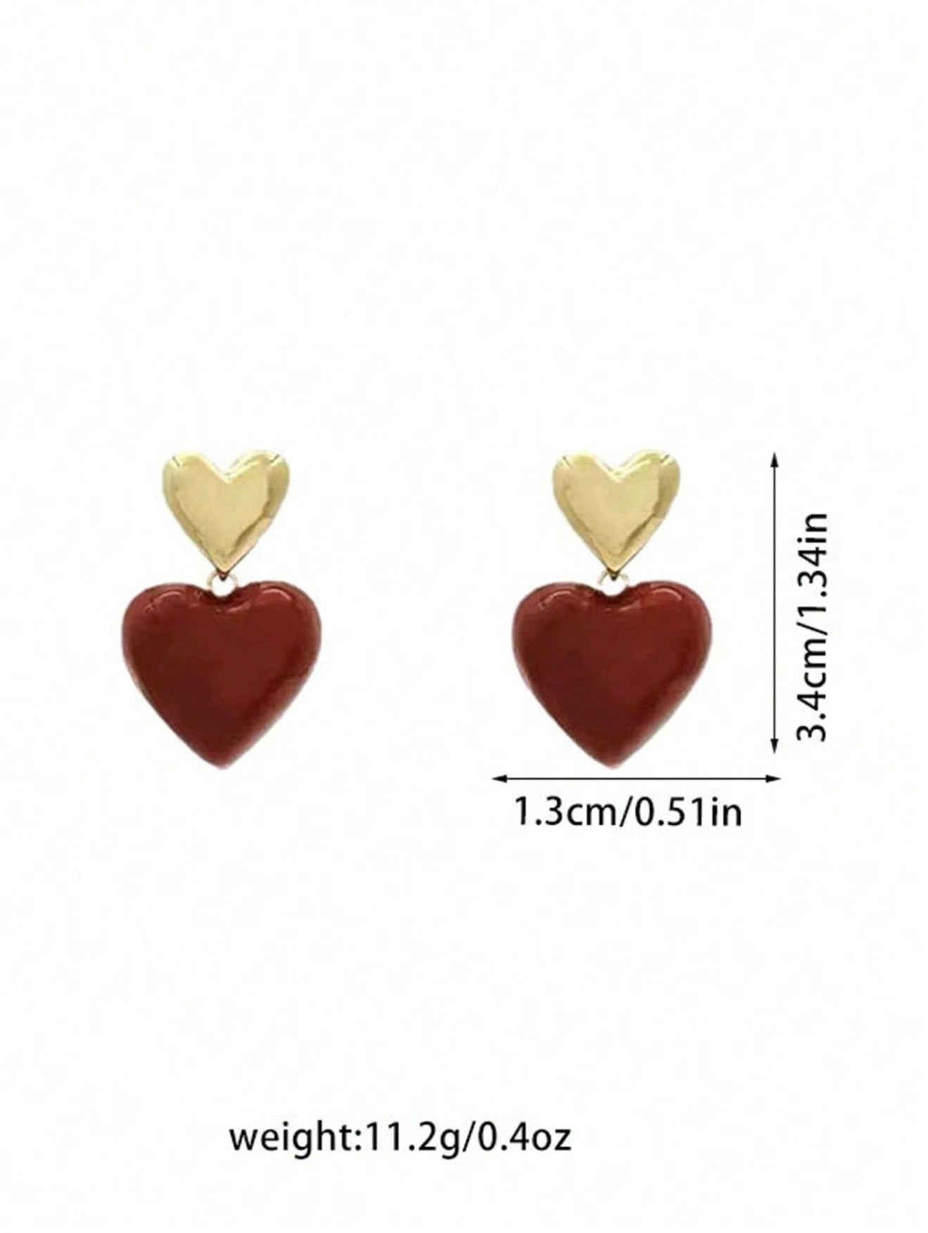 RED HEART SHAPED EARRINGS