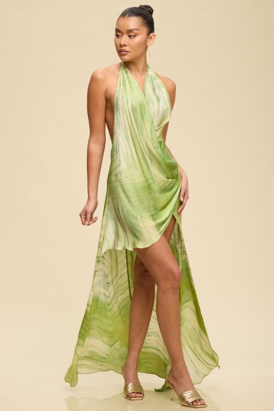 HI LO SATIN ASYMMETRICAL SUMMER DRESS  Bella Chica