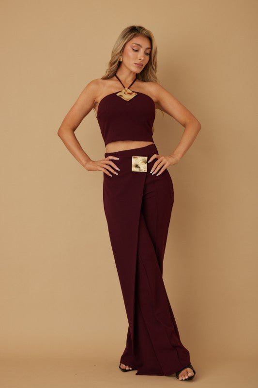LARGE DIAMOND FLAT STONE LAYERED JUMPSUIT