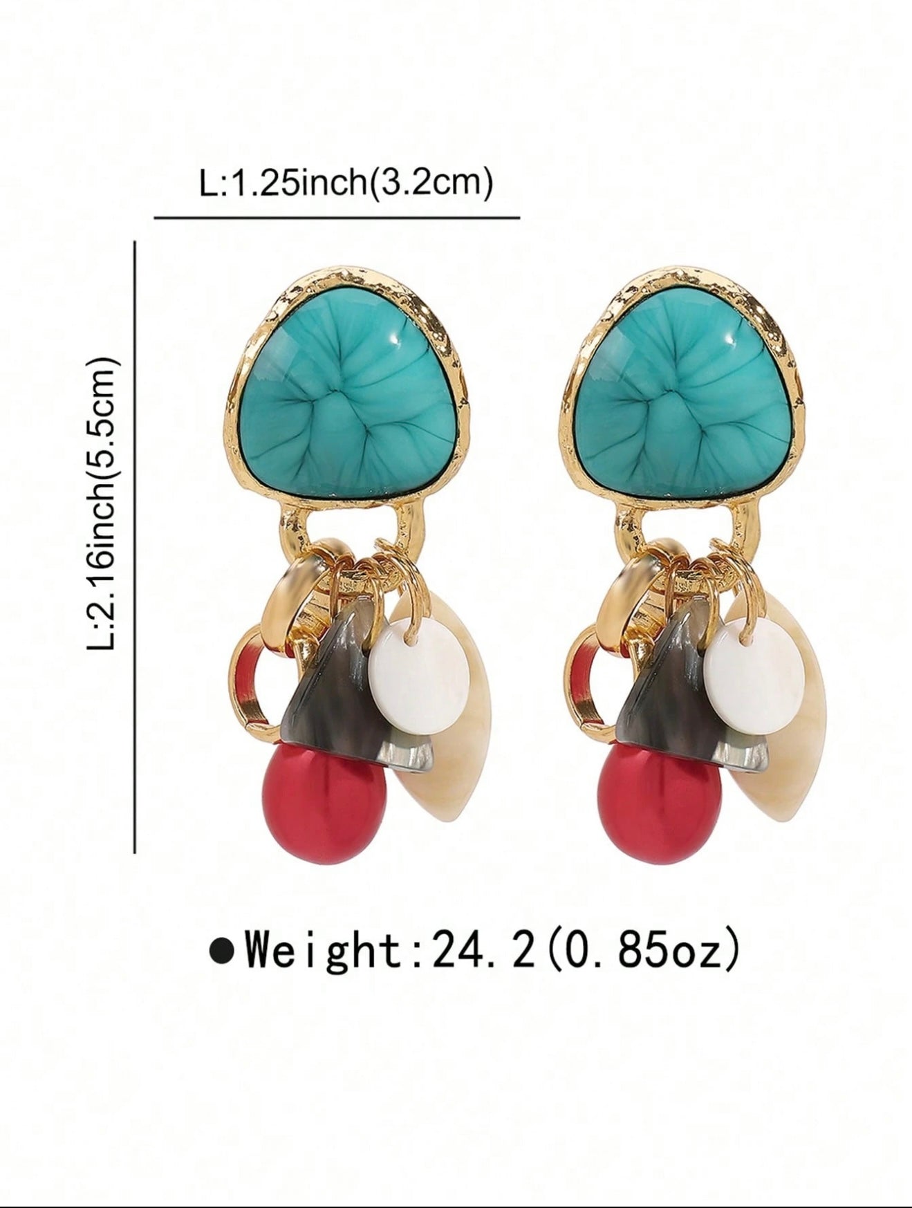 IRREGULAR GEOMETRIC RESIGN RETRO EARRINGS