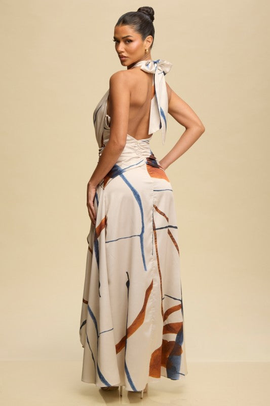 SILVIA GOLD ACCENT MAXI SUMMER DRESS