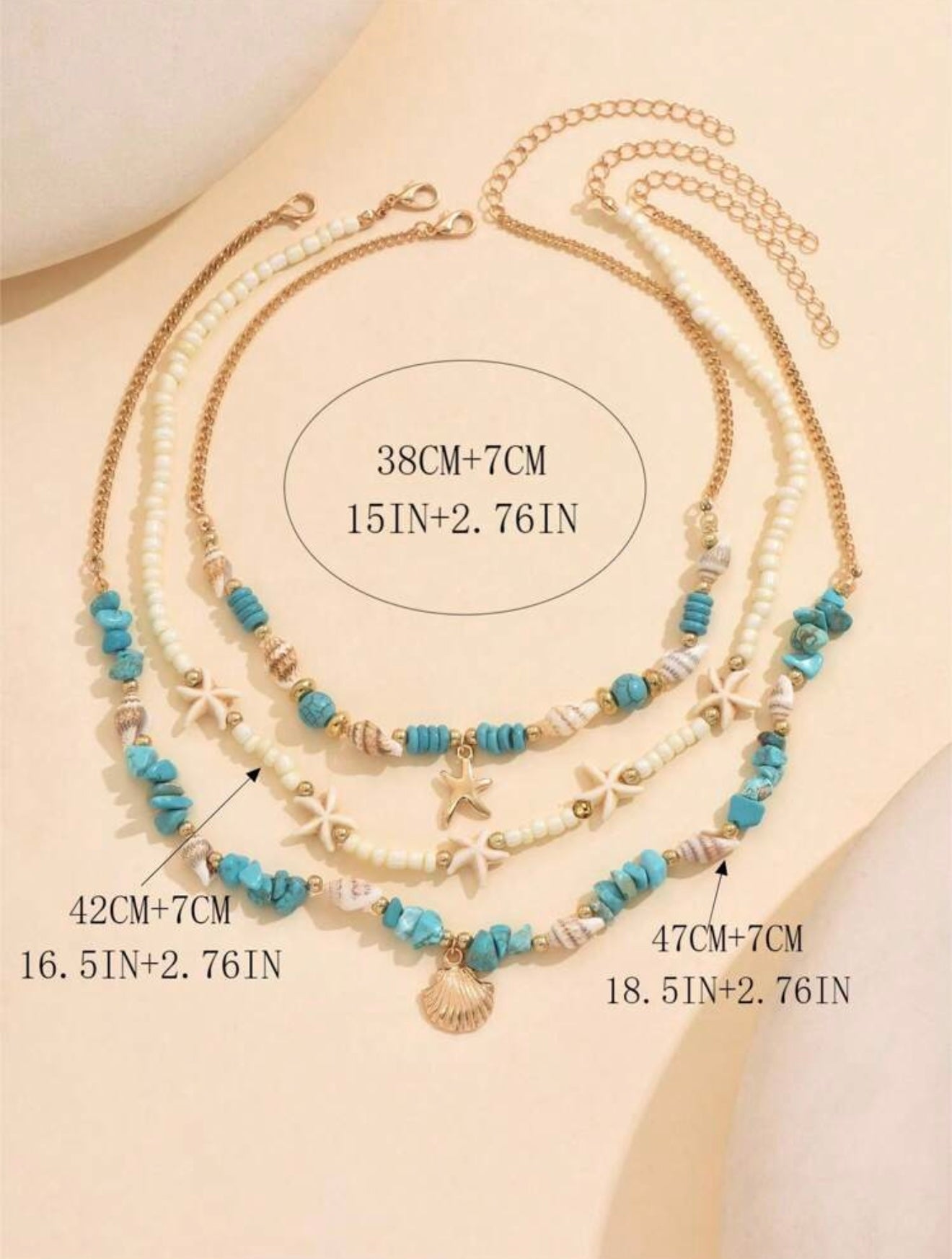 3 PCS BEADED NECKLACE