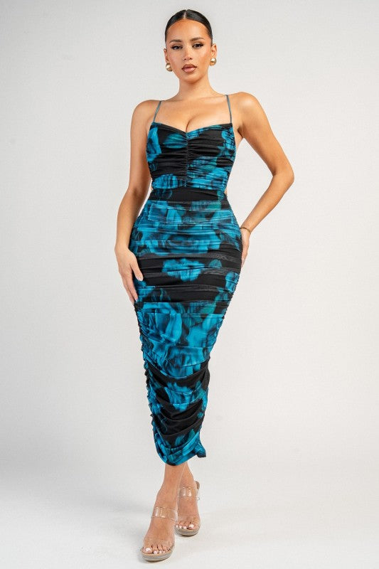 lace up back midi dress RUCHED Hardware:04 Bronze Square Pull kyle richards clothing line or classy dinners Women's Midi and Maxi