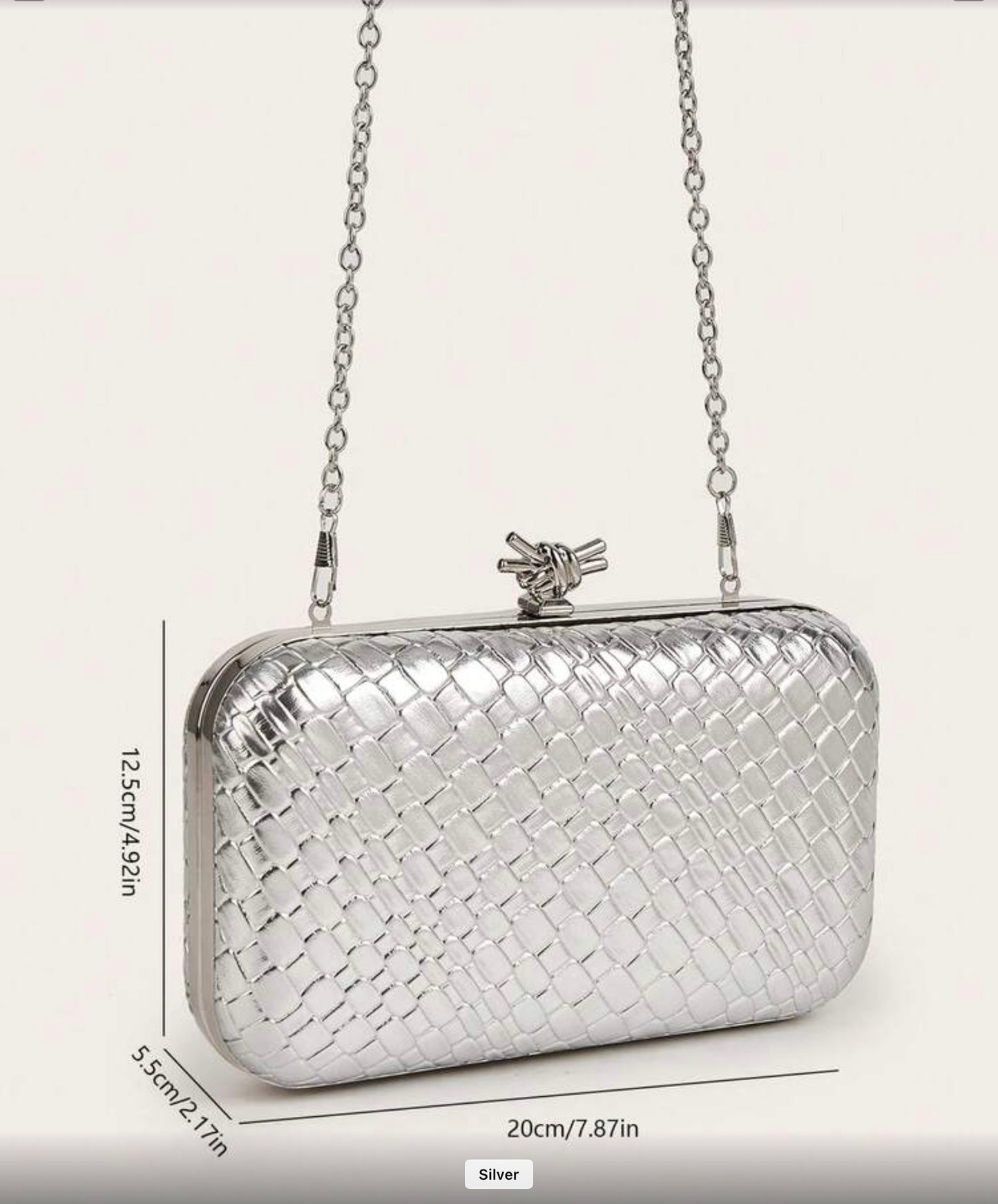 TEXTURED LEATHER EVENING CLUTH BAG