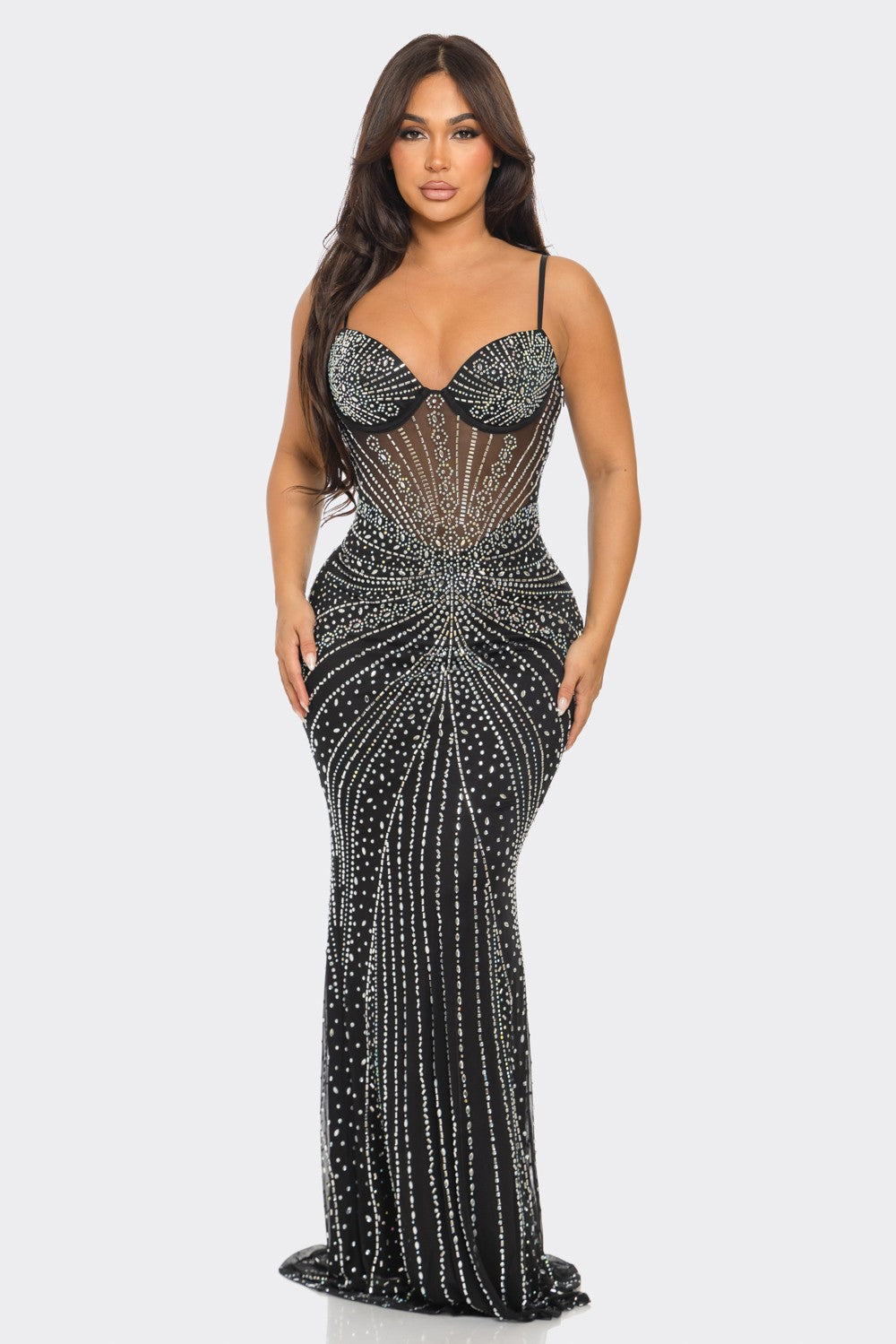 QUAY MESH RHINESTONE MAXI DRESS main image 1