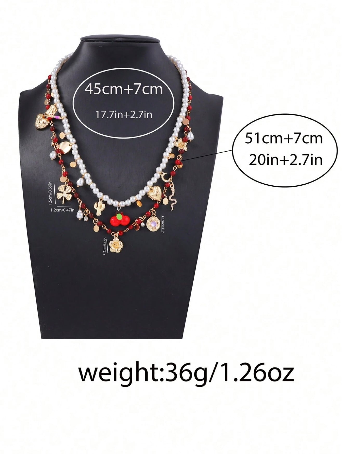 DOUBLE LAYER PEARL GLASS NECKLACE