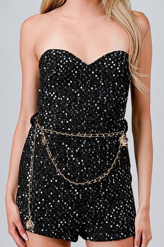 TWEED SEQUINED JUMPSUIT