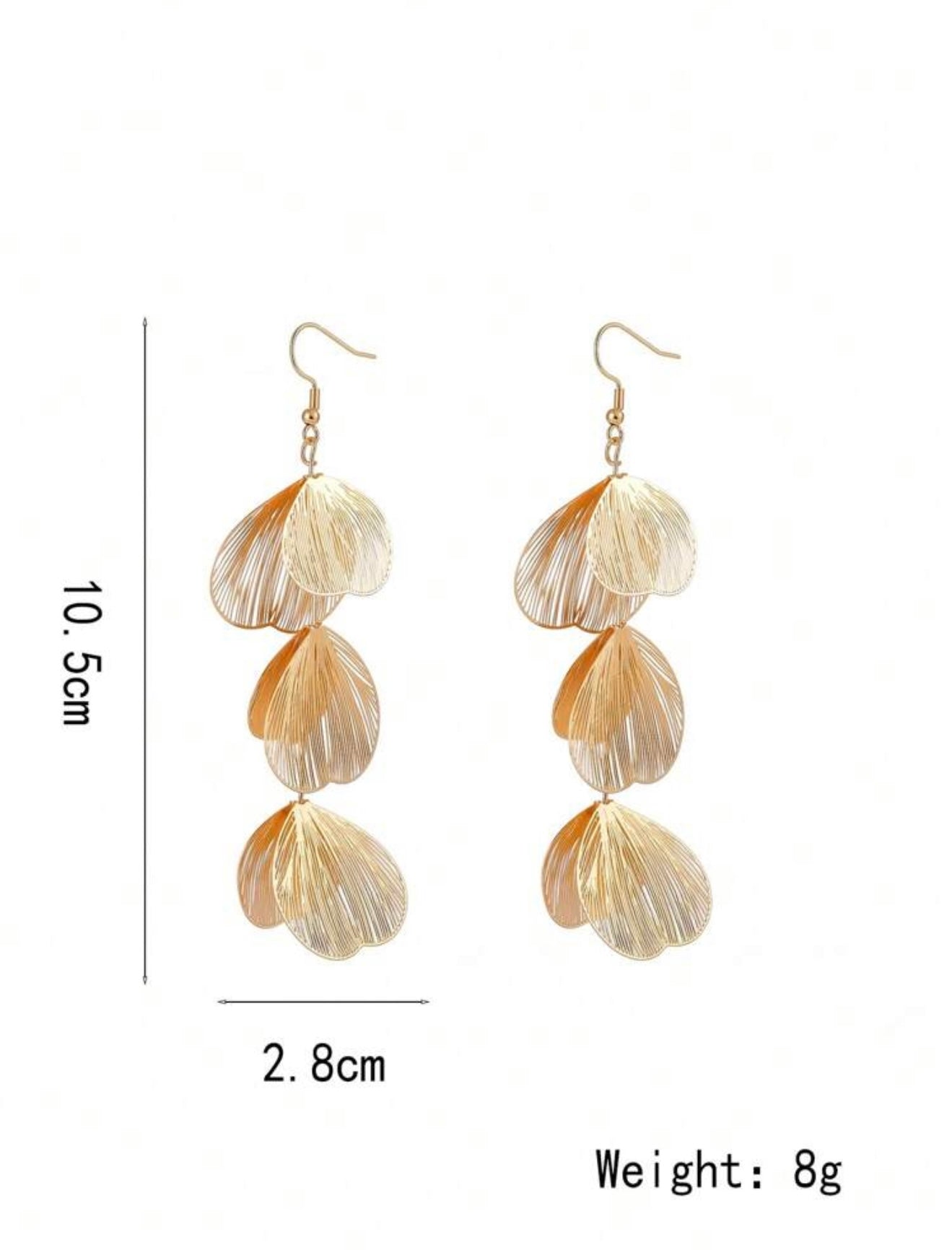 METALLIC FISH TAIL FRINGE LONG DROP EARRINGS
