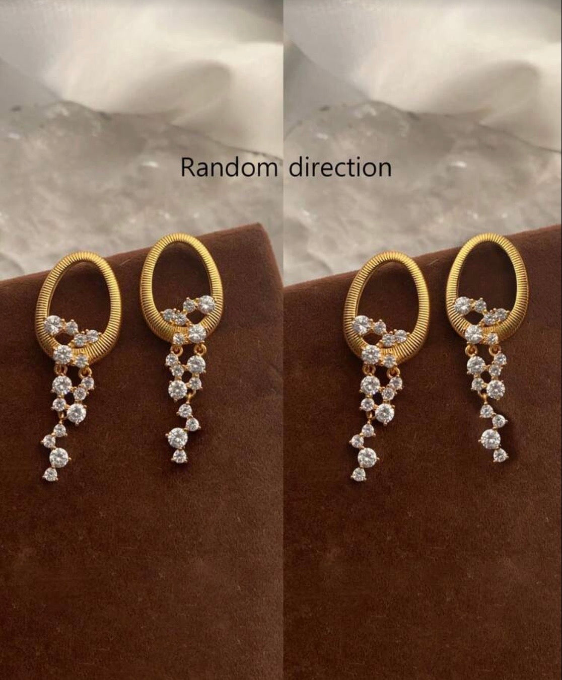 OVAL HOOP EARRINGS WITH STONE TASSELS