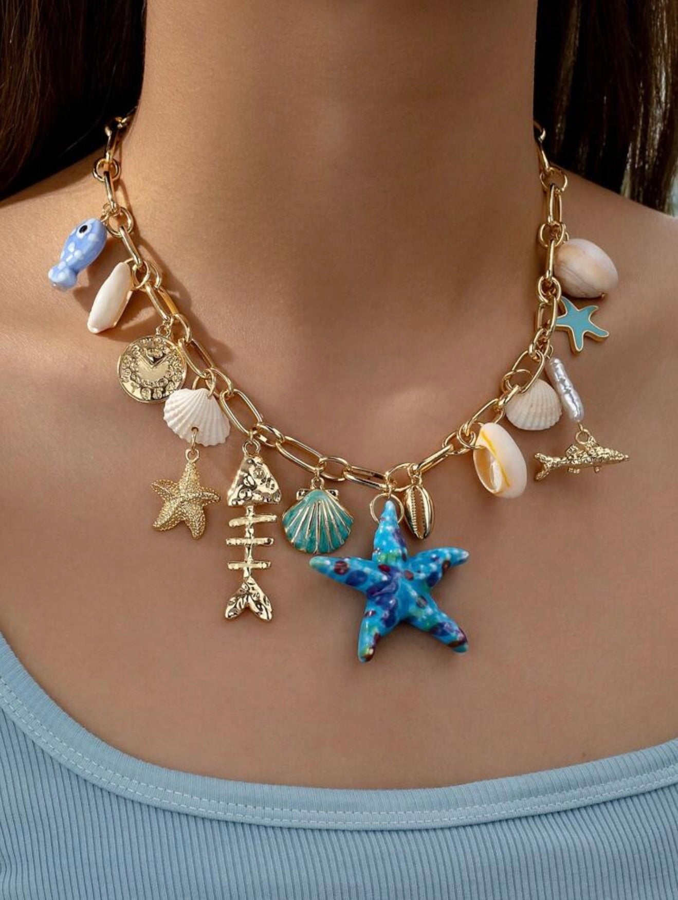 SUMMER MULTI CHARM PENDANT NECKLACE