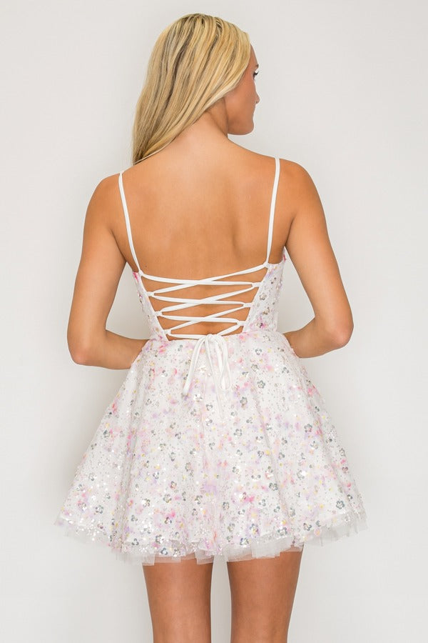 MINI SEQUINED PARTY DRESS