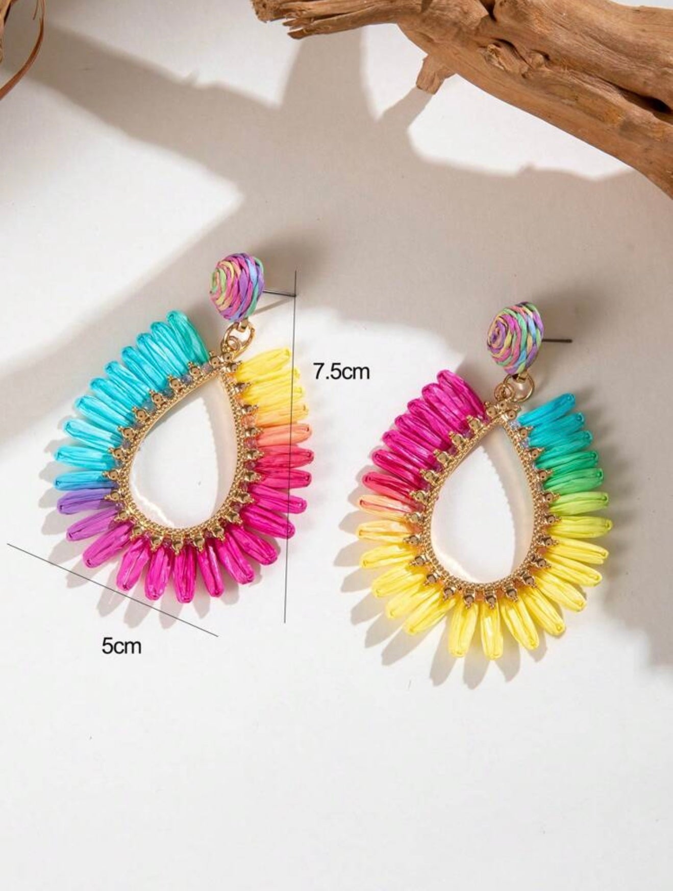 1 PAIR BOHEMIAN WOVEN EARRINGS
